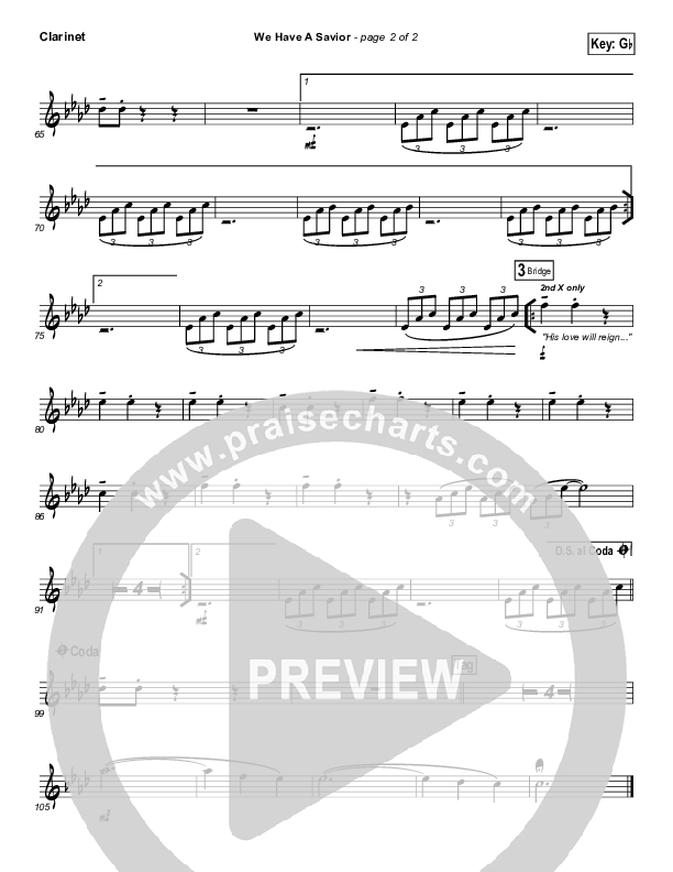 We Have A Savior Clarinet (Hillsong Worship)