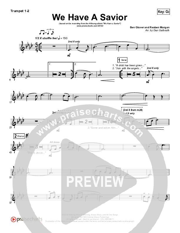 We Have A Savior Trumpet 1,2 (Hillsong Worship)