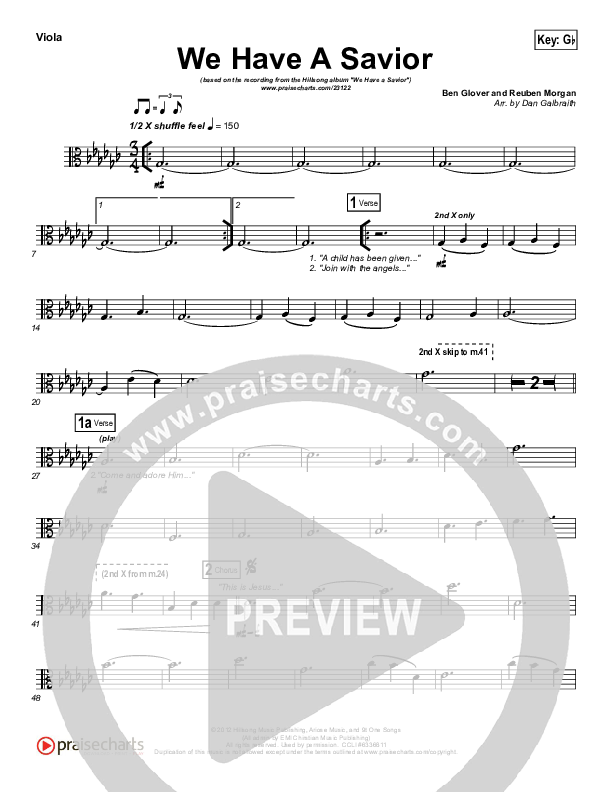 We Have A Savior Viola (Hillsong Worship)