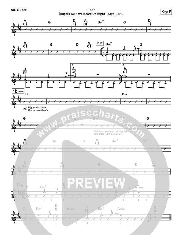 Gloria (Angels We Have Heard On High) Acoustic Guitar (Hillsong Worship)