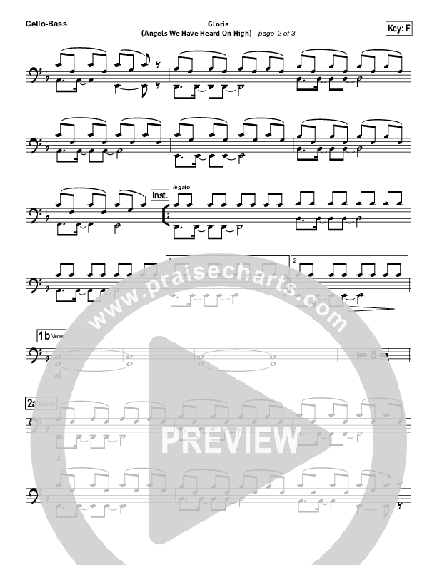 Gloria (Angels We Have Heard On High) Cello/Bass (Hillsong Worship)