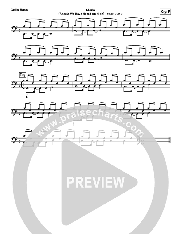 Gloria (Angels We Have Heard On High) Cello/Bass (Hillsong Worship)