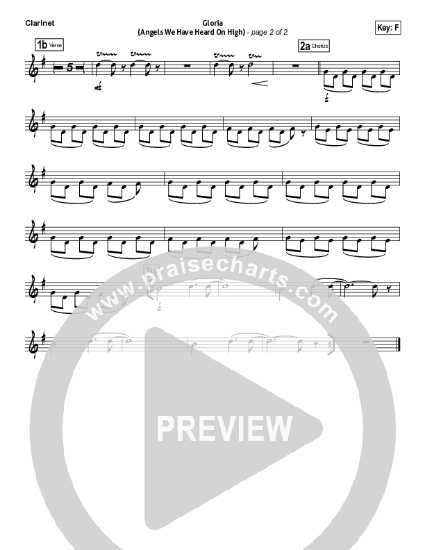 Gloria (Angels We Have Heard On High) Clarinet (Hillsong Worship)