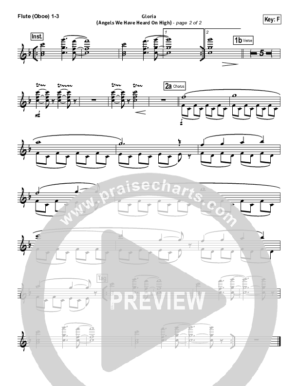 Gloria (Angels We Have Heard On High) Flute/Oboe 1/2/3 (Hillsong Worship)