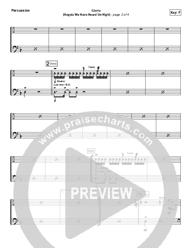 Gloria (Angels We Have Heard On High) Percussion (Hillsong Worship)