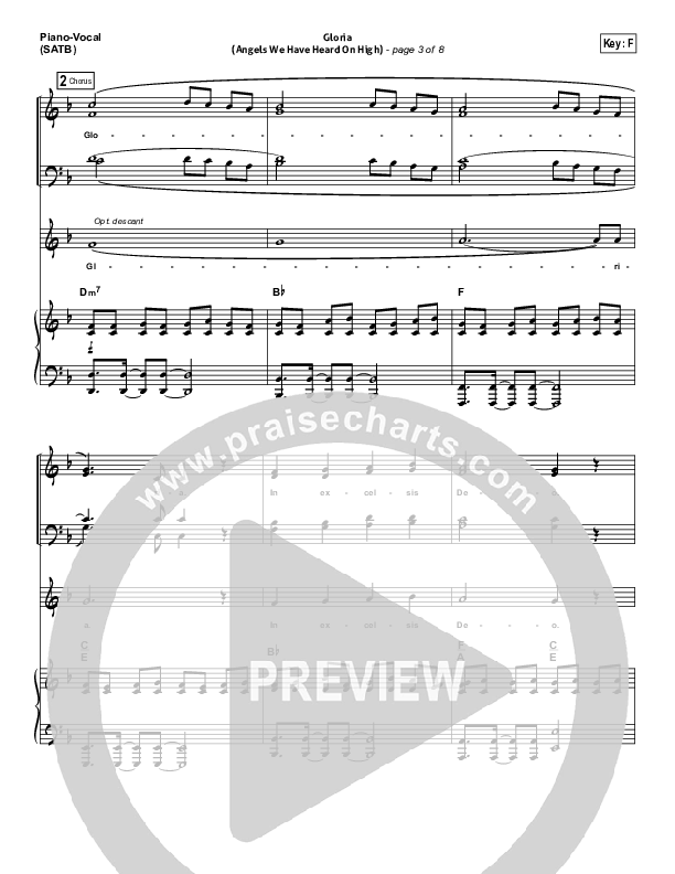 Gloria (Angels We Have Heard On High) Piano/Vocal (SATB) (Hillsong Worship)