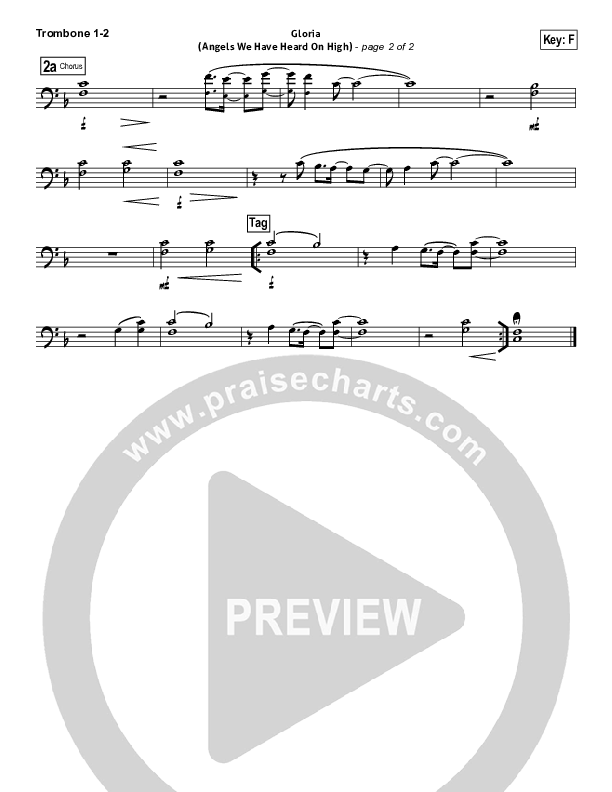 Gloria (Angels We Have Heard On High) Trombone 1/2 (Hillsong Worship)