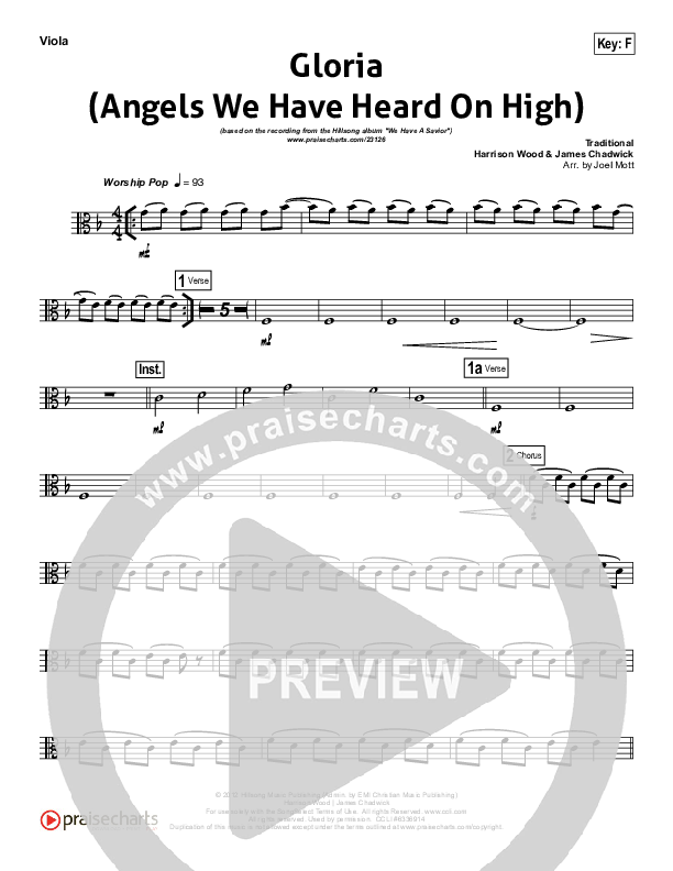 Gloria (Angels We Have Heard On High) Viola (Hillsong Worship)
