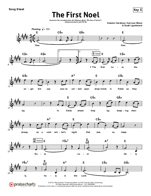 The First Noel (Holy Is The Lord) Lead (SAT) (Hillsong Worship)