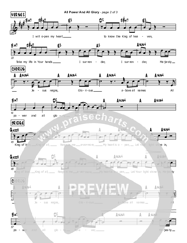 All Power And All Glory Lead Sheet (Mark Cullen)