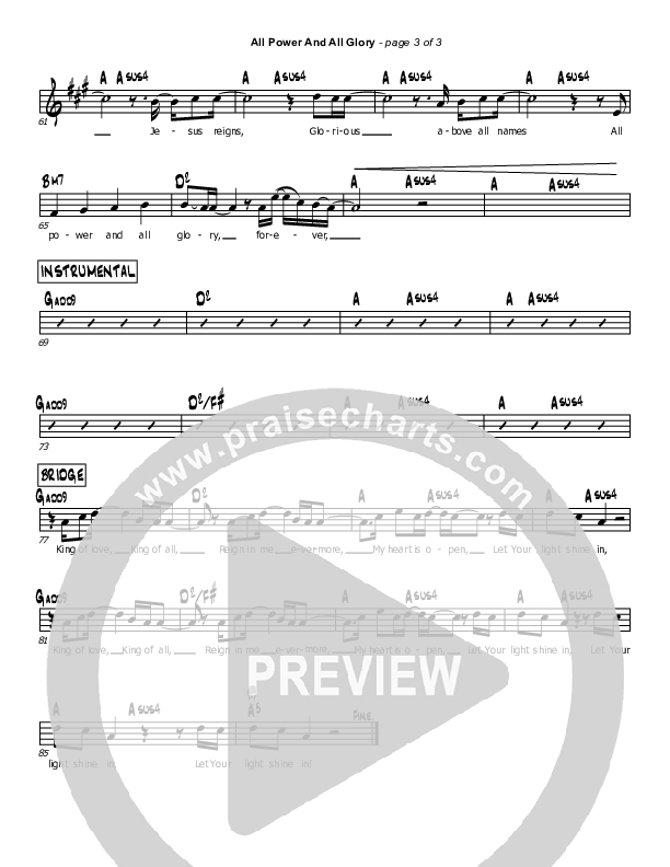 All Power And All Glory Lead Sheet (Mark Cullen)