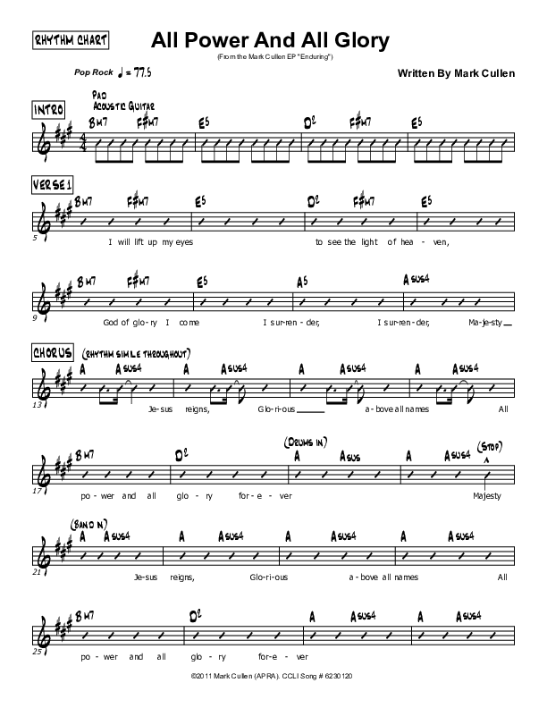 All Power And All Glory Rhythm Chart (Mark Cullen)
