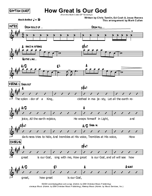 How Great Is Our God Rhythm Chart (Mark Cullen)