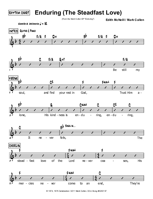 Enduring (The Steadfast Love) Rhythm Chart (Mark Cullen)