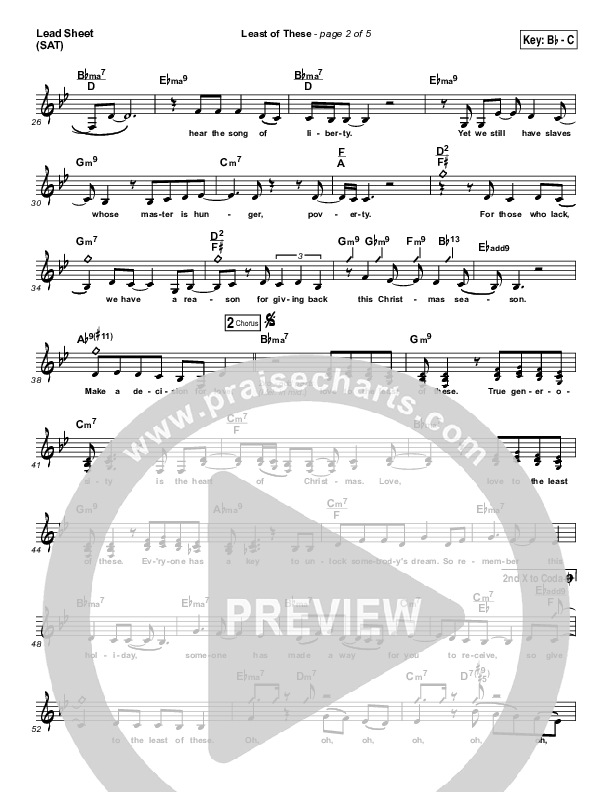 Least Of These Lead Sheet (SAT) (Israel Houghton)