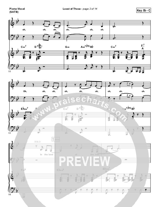 Least Of These Piano/Vocal & Lead (Israel Houghton)