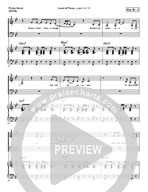 Least Of These Piano/Vocal & Lead (Israel Houghton)