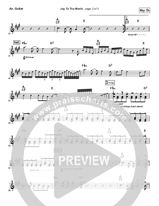 Joy To The World Acoustic Guitar (Lincoln Brewster)