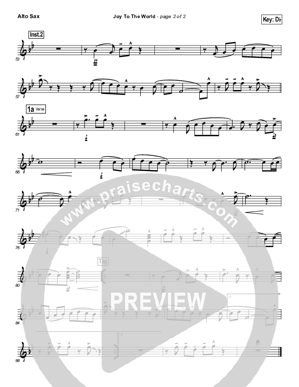 Joy To The World Alto Sax (Lincoln Brewster)