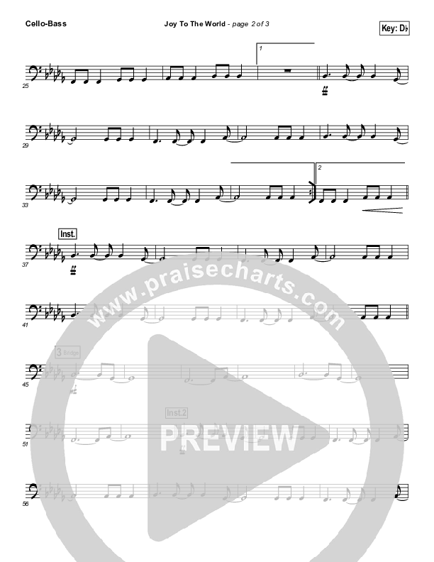 Joy To The World Cello/Bass (Lincoln Brewster)