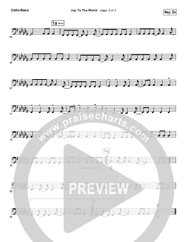 Joy To The World Cello/Bass (Lincoln Brewster)