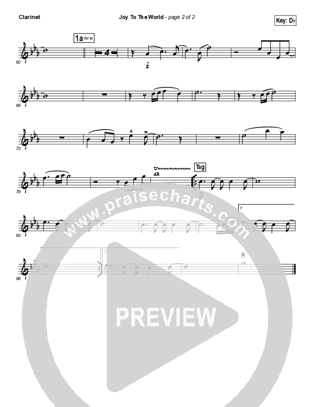 Joy To The World Clarinet (Lincoln Brewster)