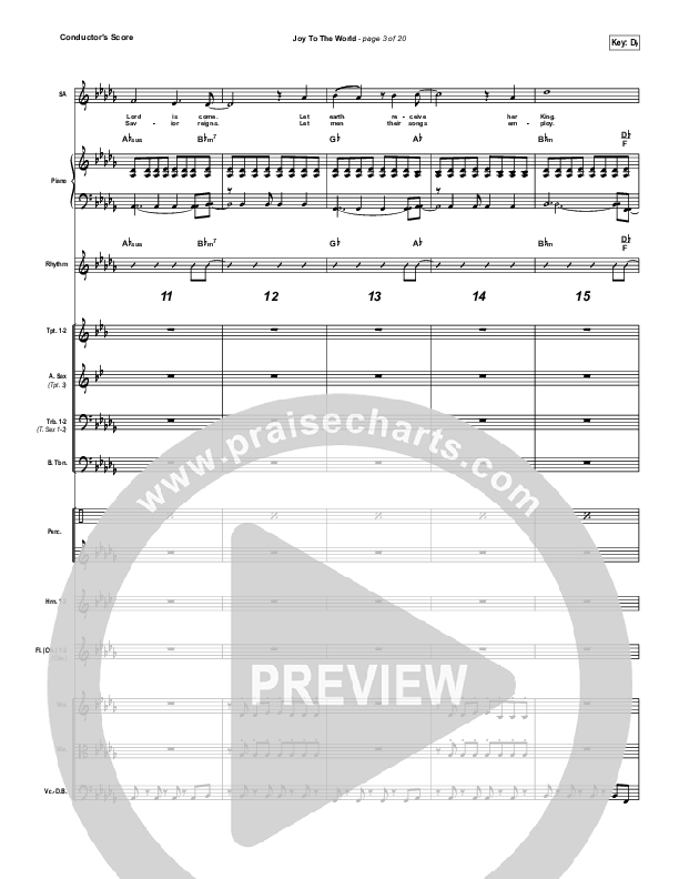 Joy To The World Conductor's Score (Lincoln Brewster)