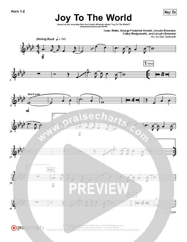 Joy To The World Brass Pack (Lincoln Brewster)