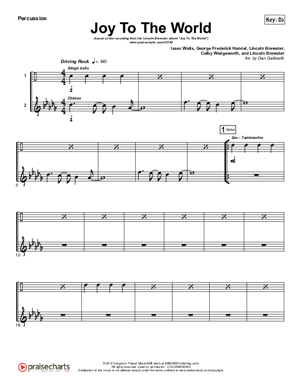Joy To The World Percussion (Lincoln Brewster)