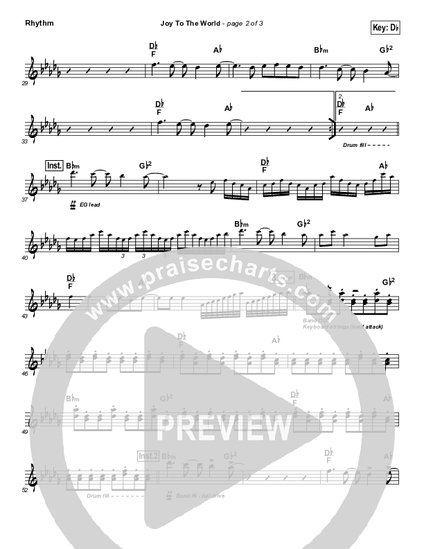 Joy To The World Rhythm Chart (Lincoln Brewster)
