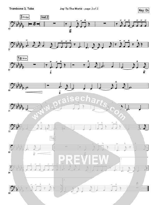 Joy To The World Trombone 3/Tuba (Lincoln Brewster)