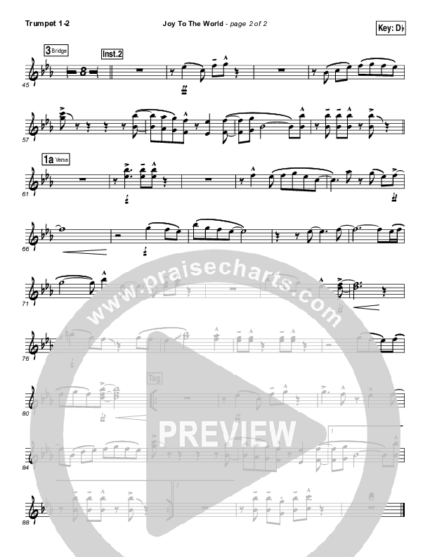 Joy To The World Trumpet 1,2 (Lincoln Brewster)