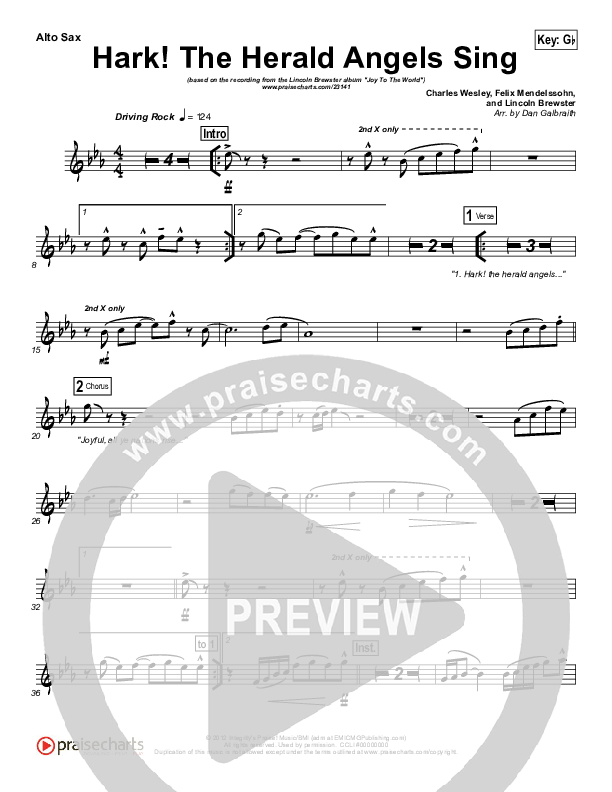 Hark The Herald Angels Sing Alto Sax (Lincoln Brewster)