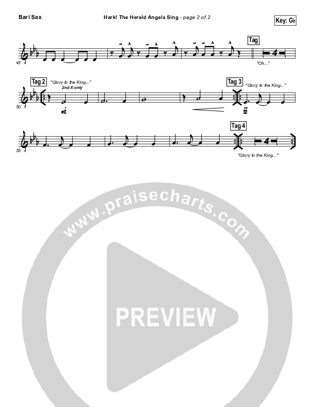 Hark The Herald Angels Sing Bari Sax (Lincoln Brewster)