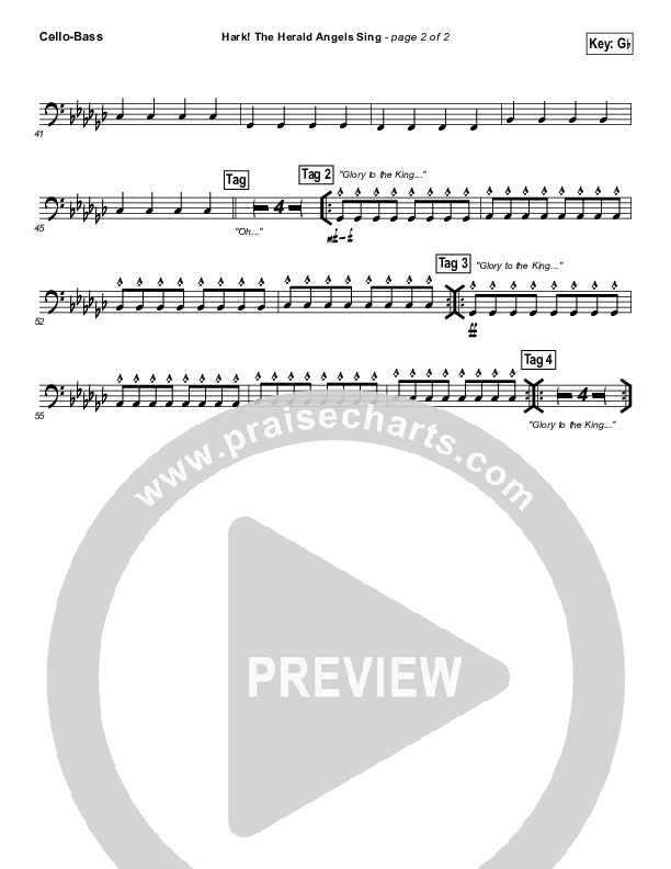 Hark The Herald Angels Sing Cello/Bass (Lincoln Brewster)