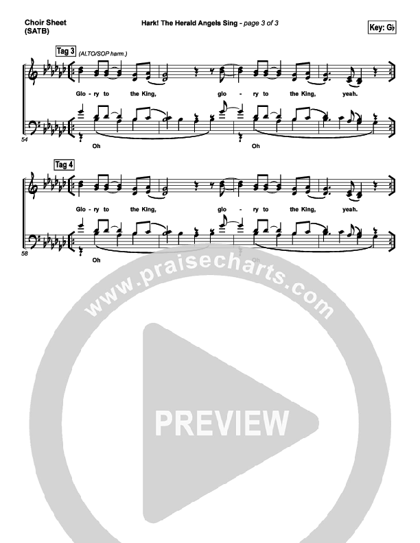 Hark The Herald Angels Sing Choir Sheet (SATB) (Lincoln Brewster)