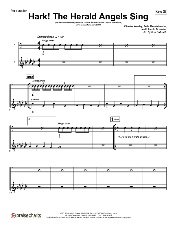 Hark The Herald Angels Sing Percussion (Lincoln Brewster)