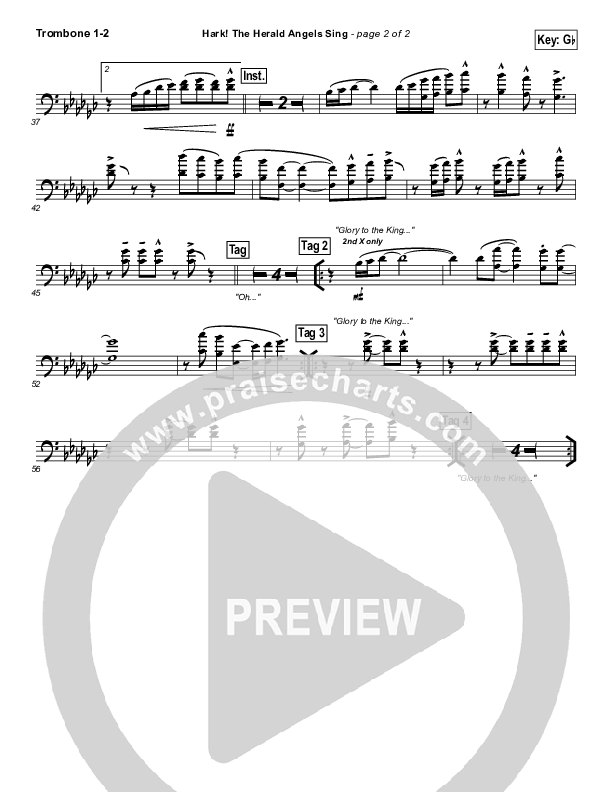 Hark The Herald Angels Sing Trombone 1/2 (Lincoln Brewster)