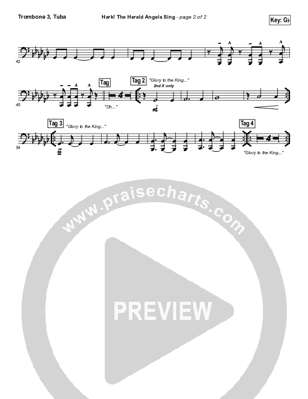 Hark The Herald Angels Sing Trombone 3/Tuba (Lincoln Brewster)