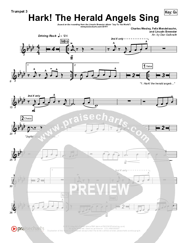 Hark The Herald Angels Sing Trumpet 3 (Lincoln Brewster)