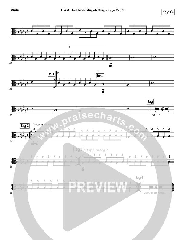 Hark The Herald Angels Sing Viola (Lincoln Brewster)