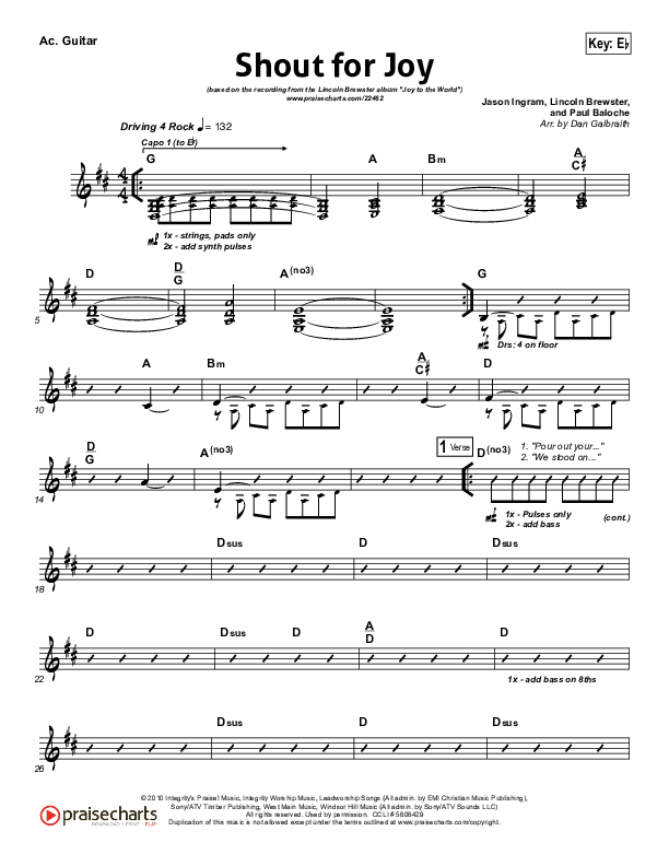 Shout For Joy Acoustic Guitar (Lincoln Brewster)