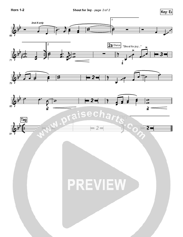 Shout For Joy French Horn 1/2 (Lincoln Brewster)