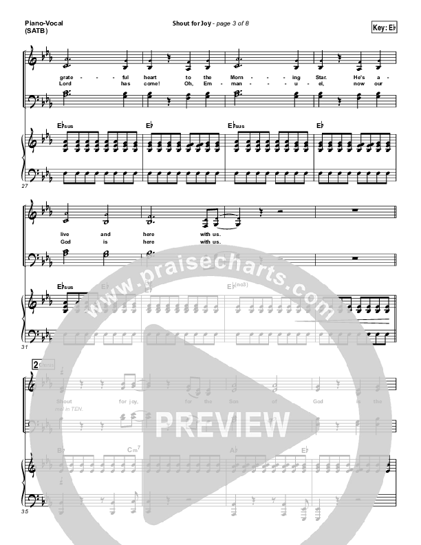 Shout For Joy Piano/Vocal Pack (Lincoln Brewster)