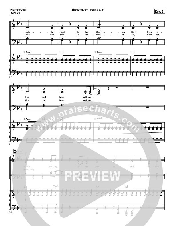 Shout For Joy Piano/Vocal (SATB) (Lincoln Brewster)