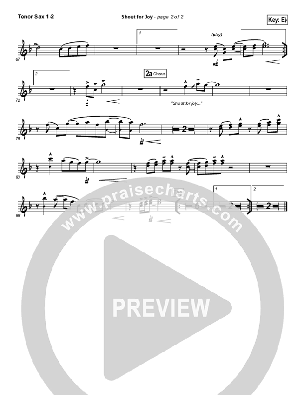 Shout For Joy Tenor Sax 1/2 (Lincoln Brewster)