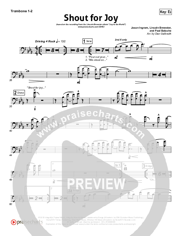 Shout For Joy Trombone 1/2 (Lincoln Brewster)