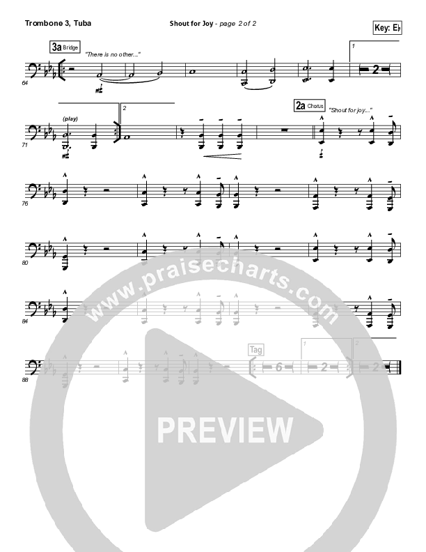 Shout For Joy Trombone 3/Tuba (Lincoln Brewster)