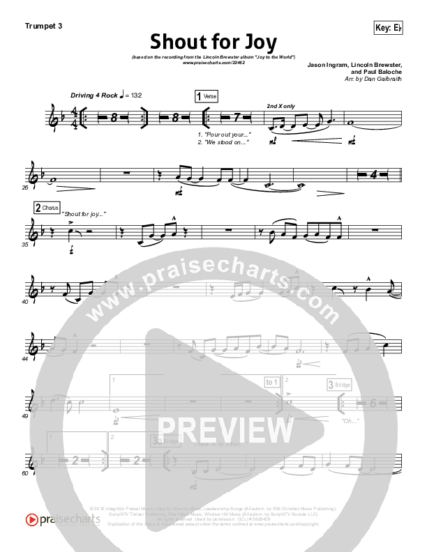 Shout For Joy Trumpet 3 (Lincoln Brewster)