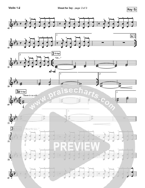 Shout For Joy Violin 1/2 (Lincoln Brewster)